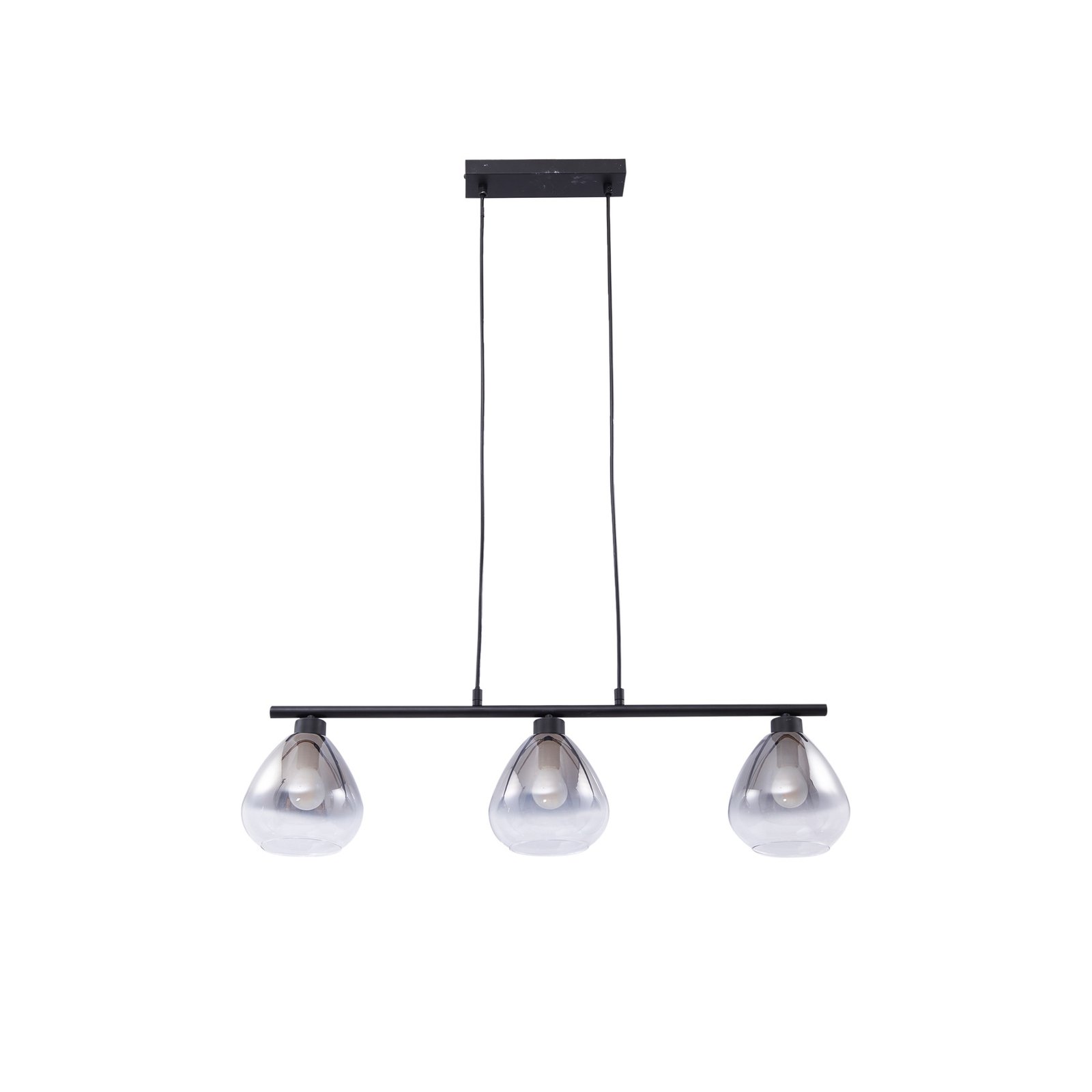 Lindby suspension Pendura, noir, verre, longueur 75 cm