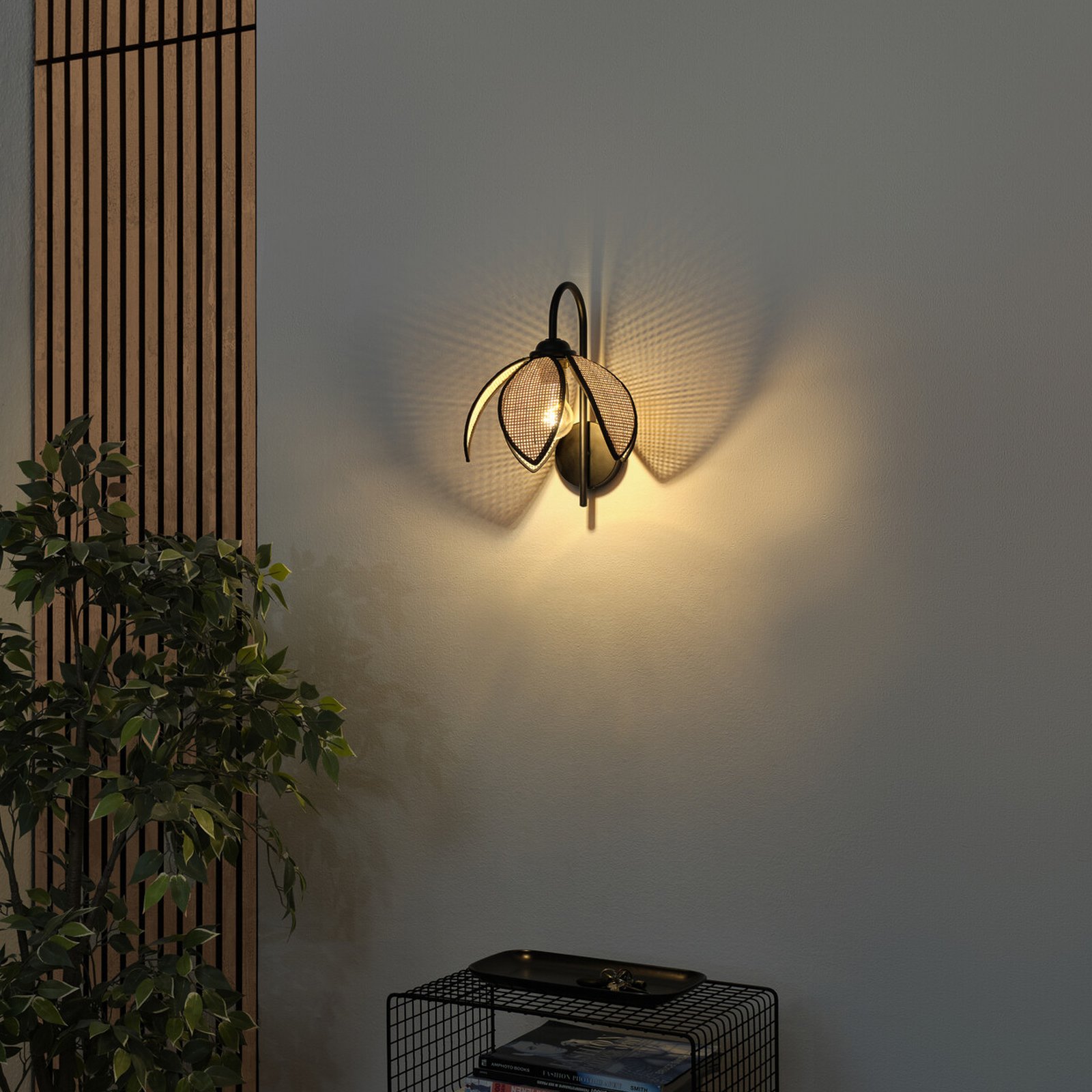 Applique murale OSRAM Decor Rattan Lotus, beige/noir, E27