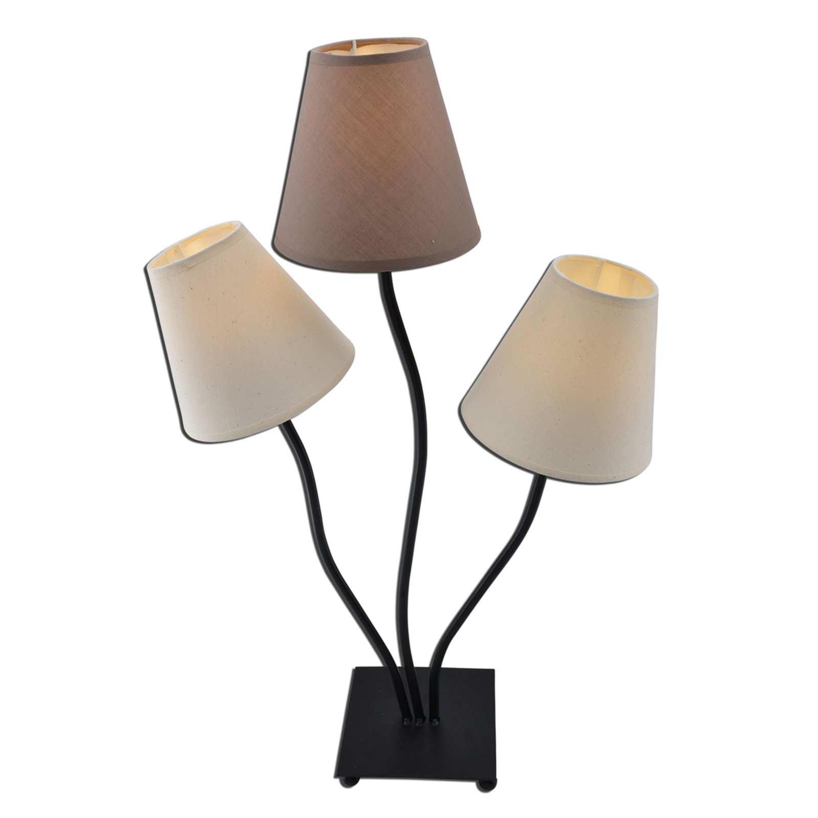 Twiddle - bordslampa, tre lampor i bruna nyanser