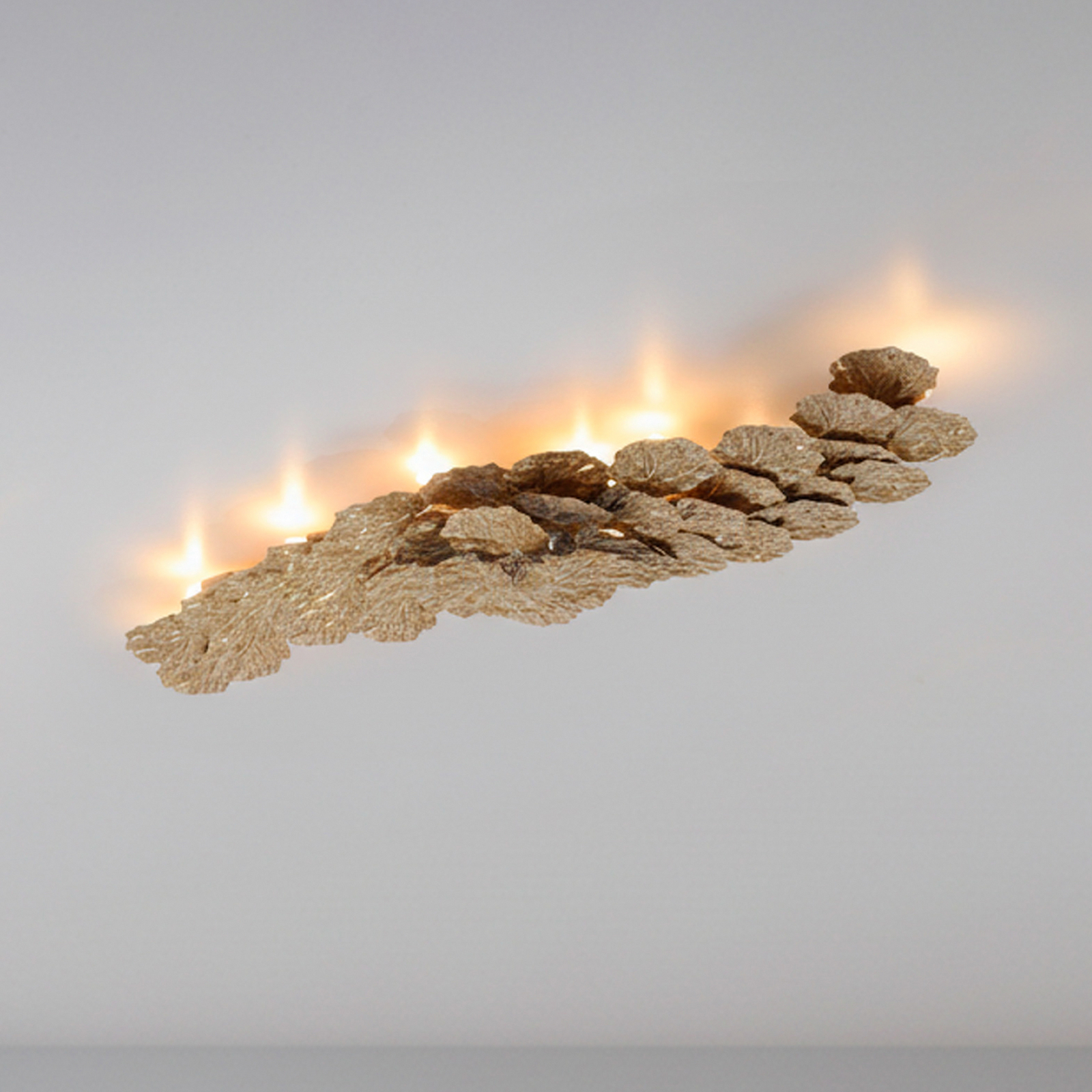 Virella ceiling lamp, antique brass finish, length 110 cm, metal