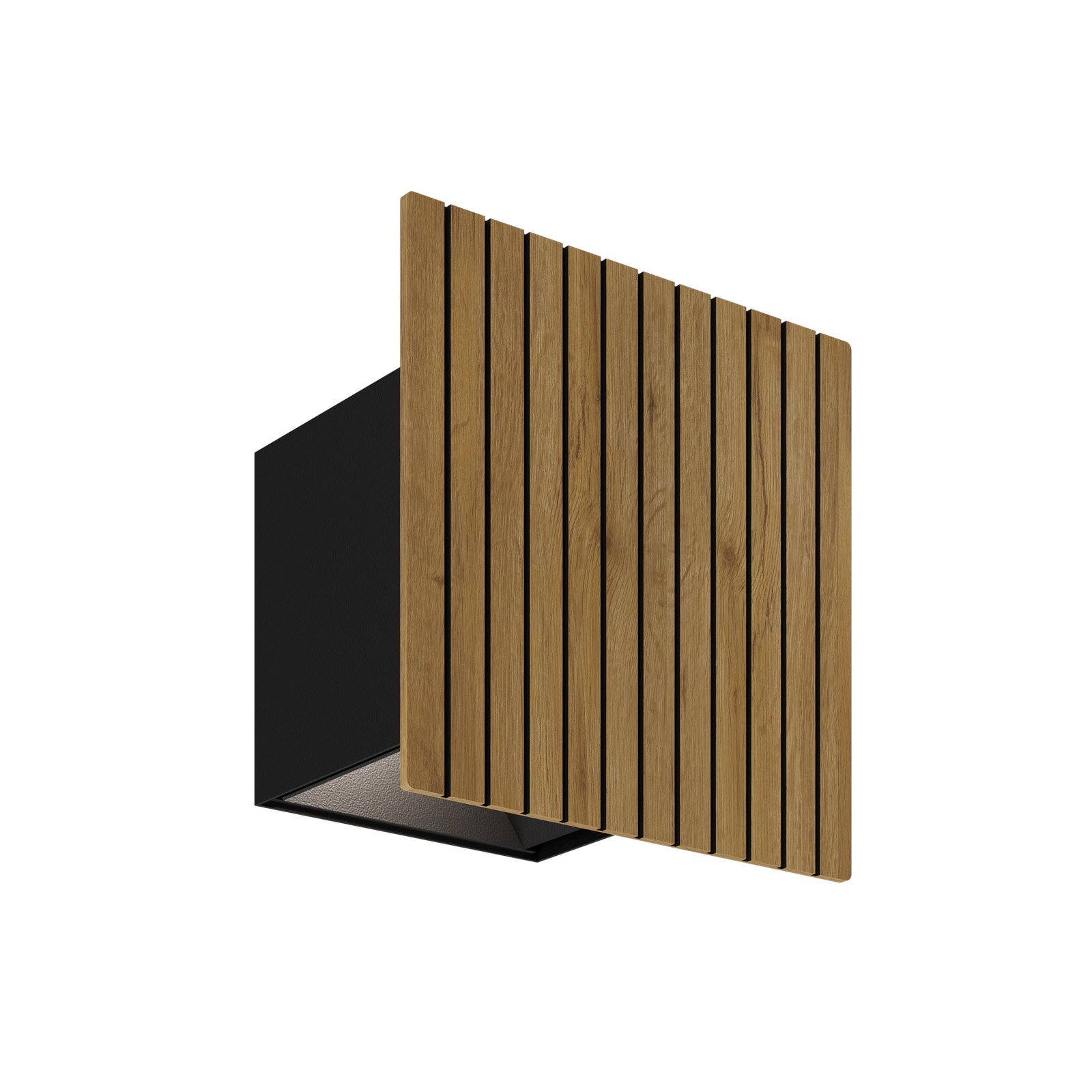 LED nástenné svetlo Inka S, dub/čierna, drevo, výška 15 cm LED nástenné svetlo Inka S, dub/čierna, drevo, výška 15 cm