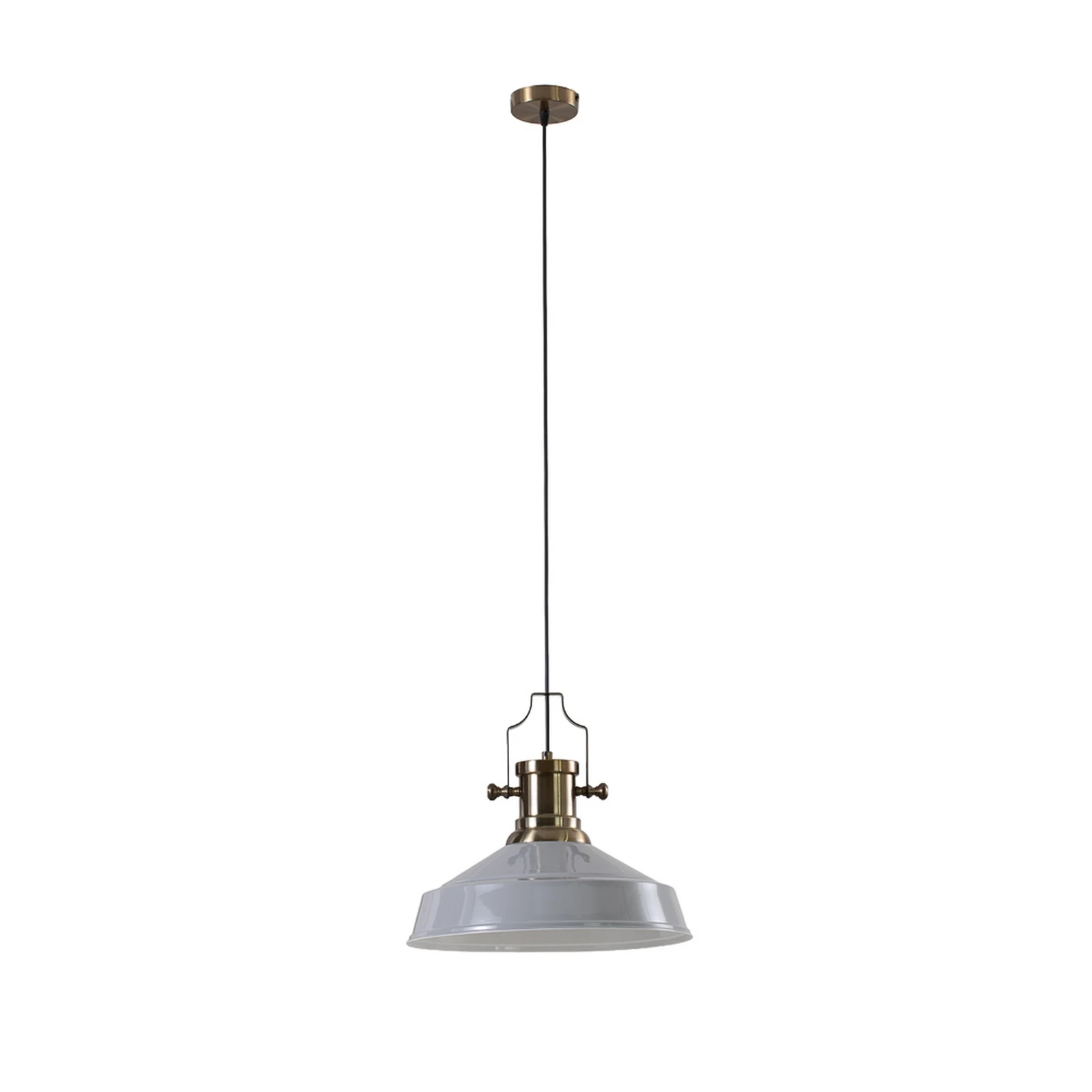 Lampada a sospensione Augusta, grigia, Ø 40 cm, metallo, E27, vintage