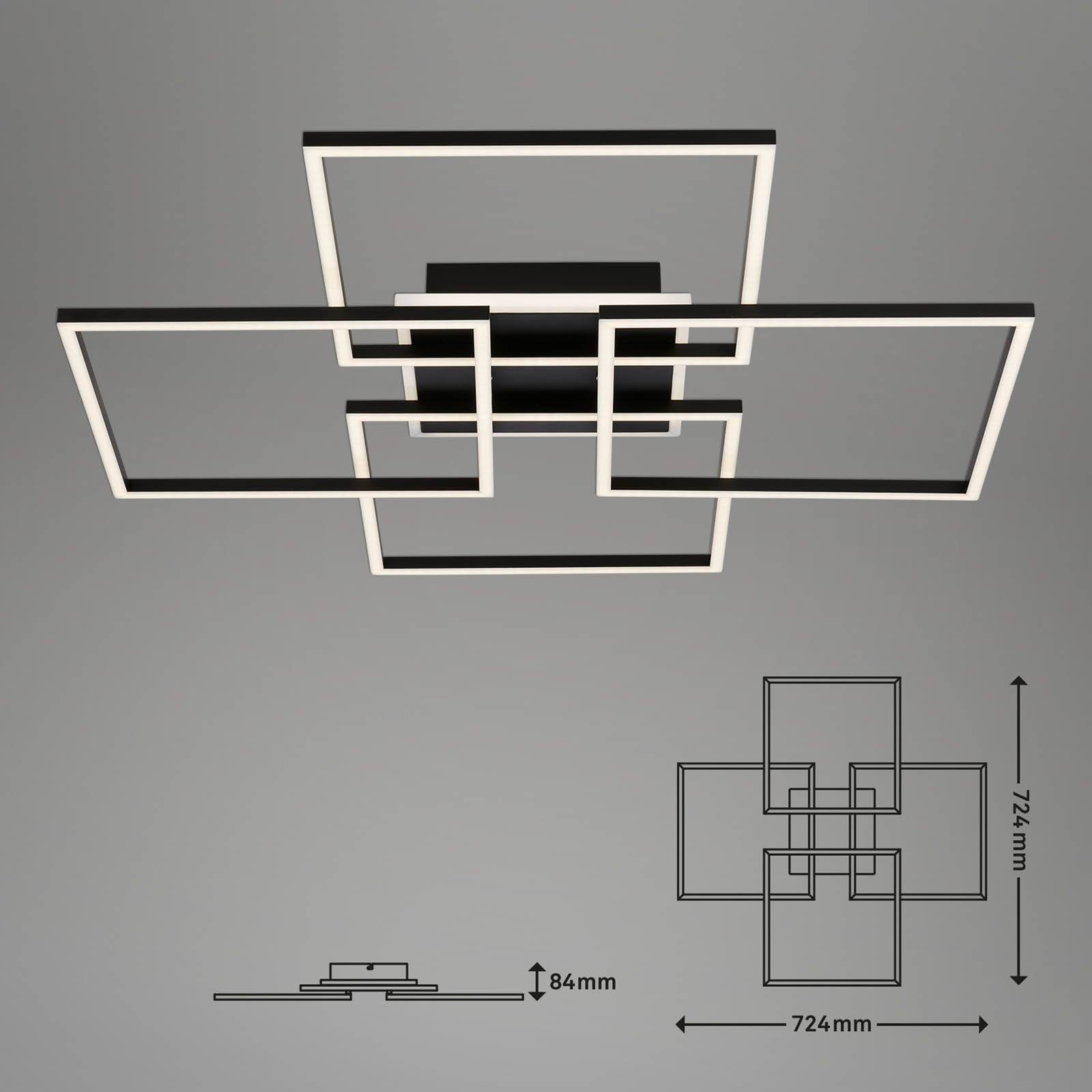Briloner Frame S LED-taklampa 72,4×72,4 cm svart