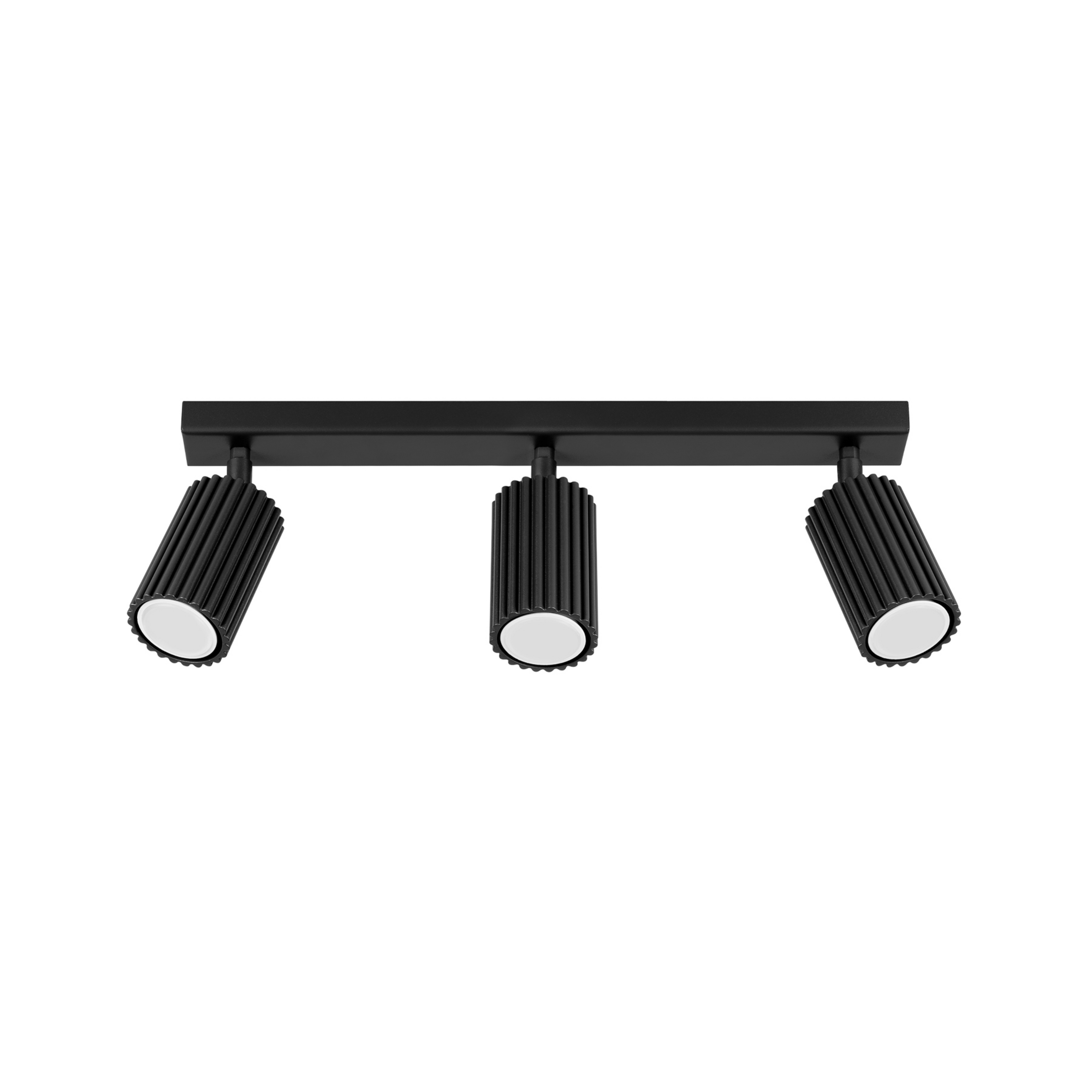Spot pour plafond carbone, noir, longueur 45 cm, aluminium, à 3 lampes.