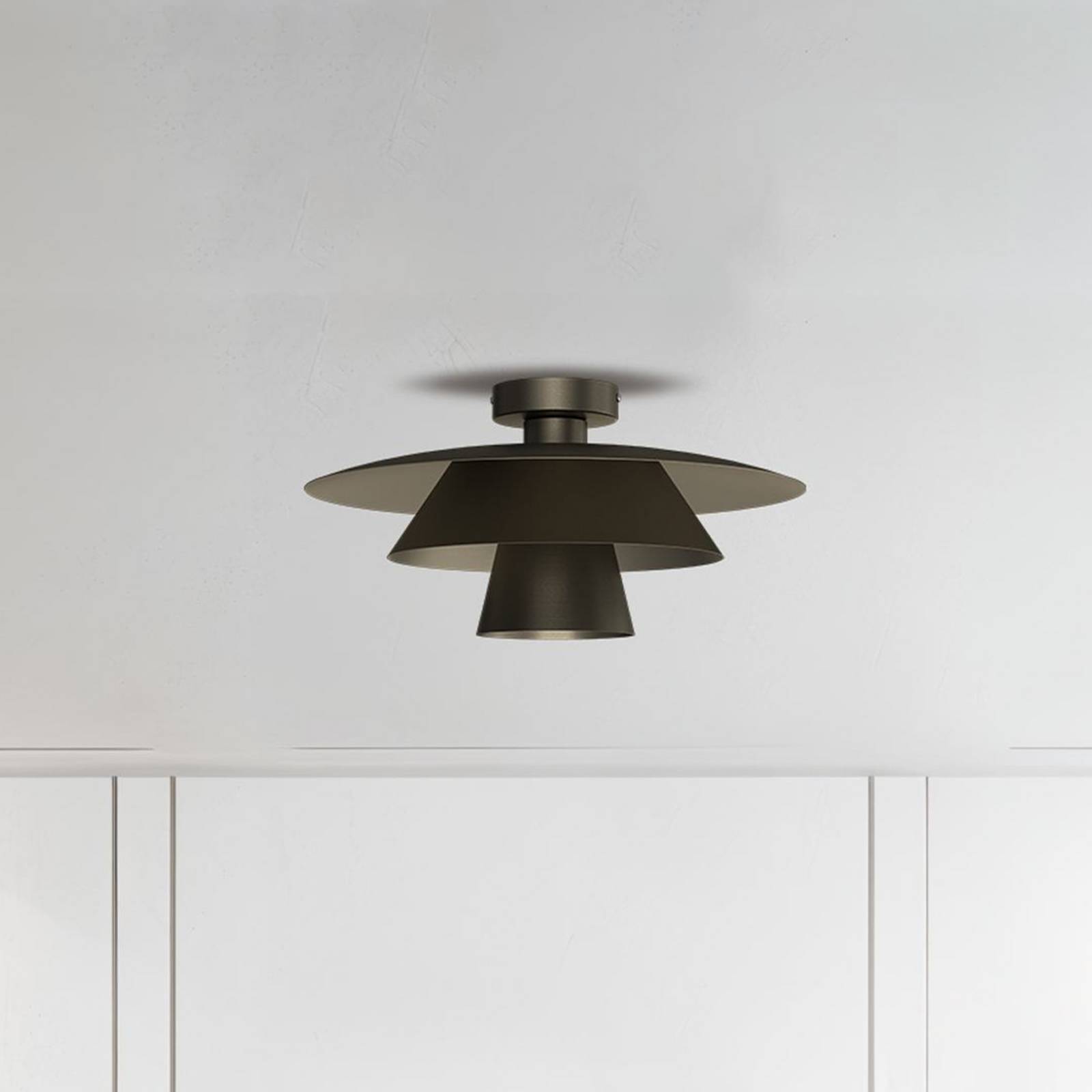 Lampa sufitowa Plato, tytan, metal, Ø 38 cm, E27