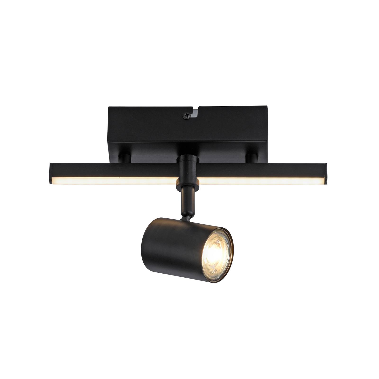 Paul Neuhaus Spot pour plafond LED Barik, noir, à une lampe
