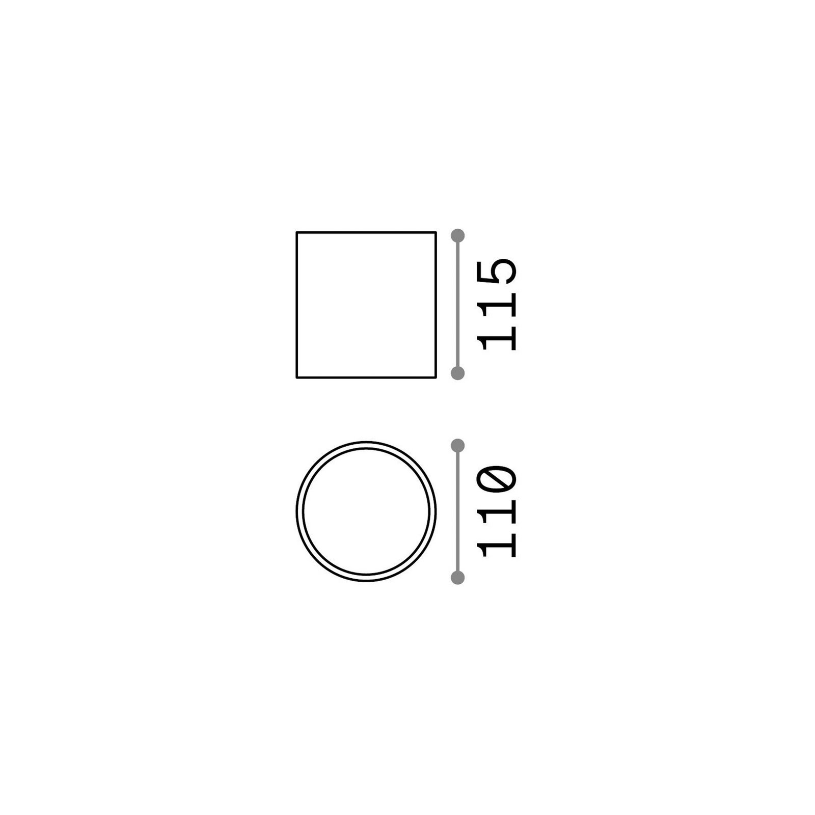 Ideal Lux ceiling light Gun, coffee brown, aluminium, IP44, GU10