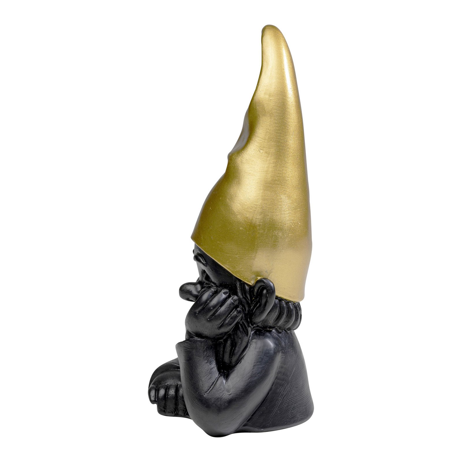 KARE dekorativ figurin dvärg, svart/guld, höjd 21 cm, polyresin