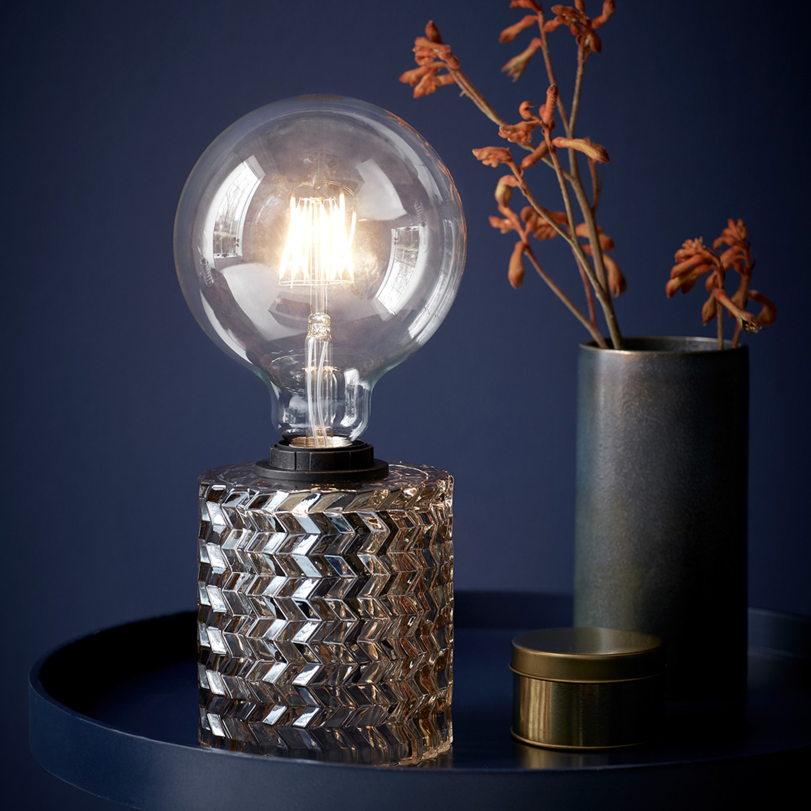 Made of glass - Hollywood table lamp amber