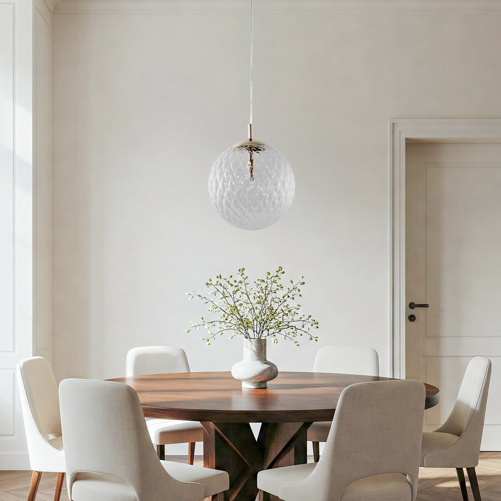 Suspension Cadix en verre, à 1 lampe, Ø 30 cm