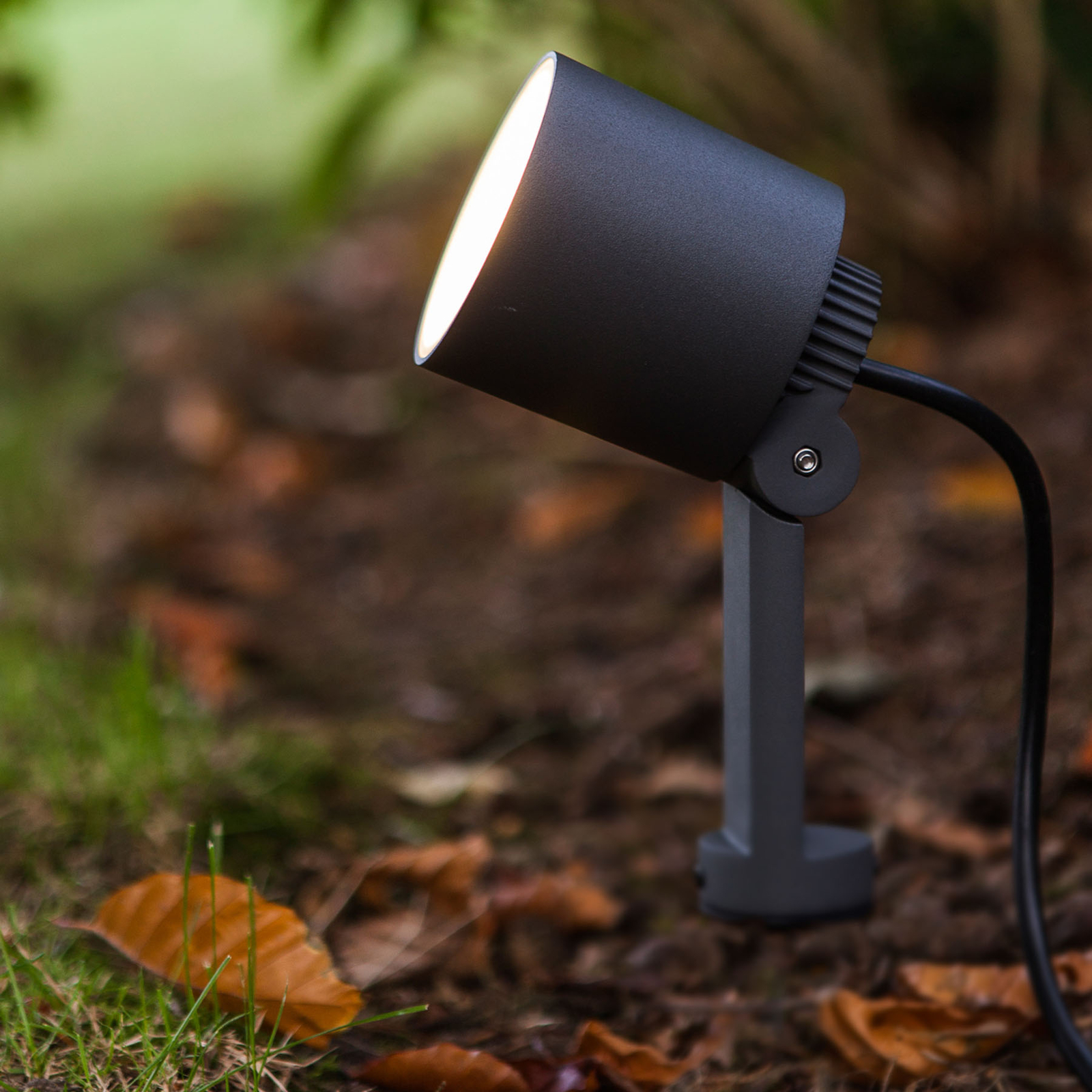 Lámpara LED con pica Explorer con cabezal de foco