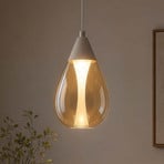 LED-Hängeleuchte Pear, 1-fl., beige, Glas amber, 3.000 K