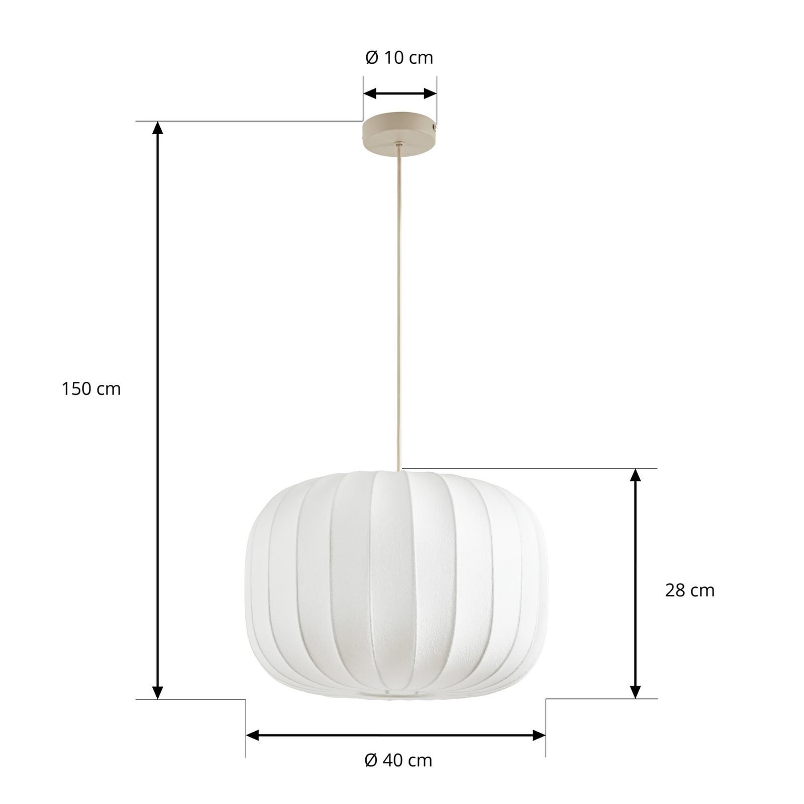 Bridget-riippuvalaisin, 1-lamppuinen, Ø 40 cm, beige – Lucande Bridget-riippuvalaisin, 1-lamppuinen, Ø 40 cm, beige – Lucande
