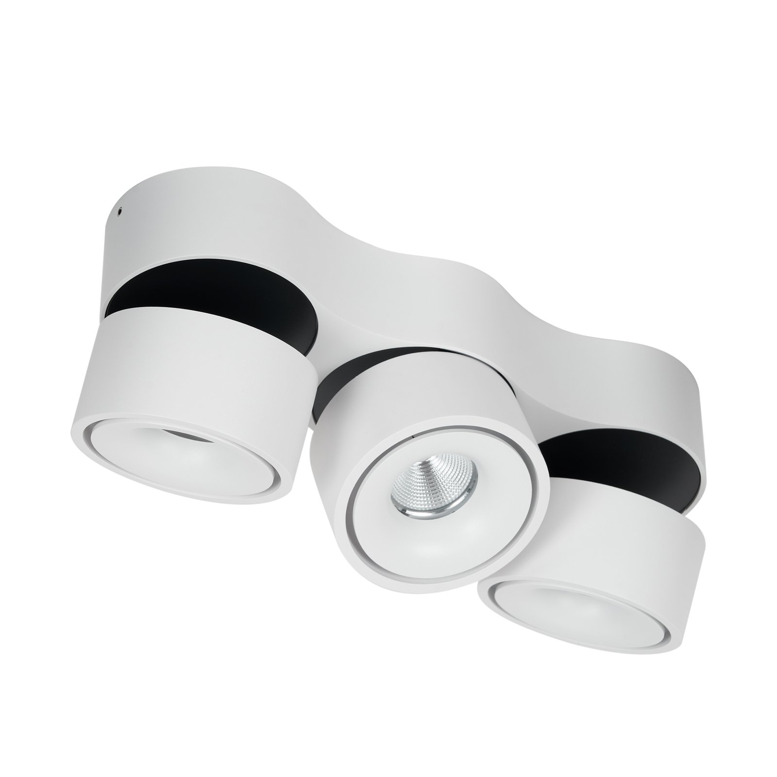 Arcchio Rotari LED-Deckenleuchte, Linsen, 3-flammig, weiß
