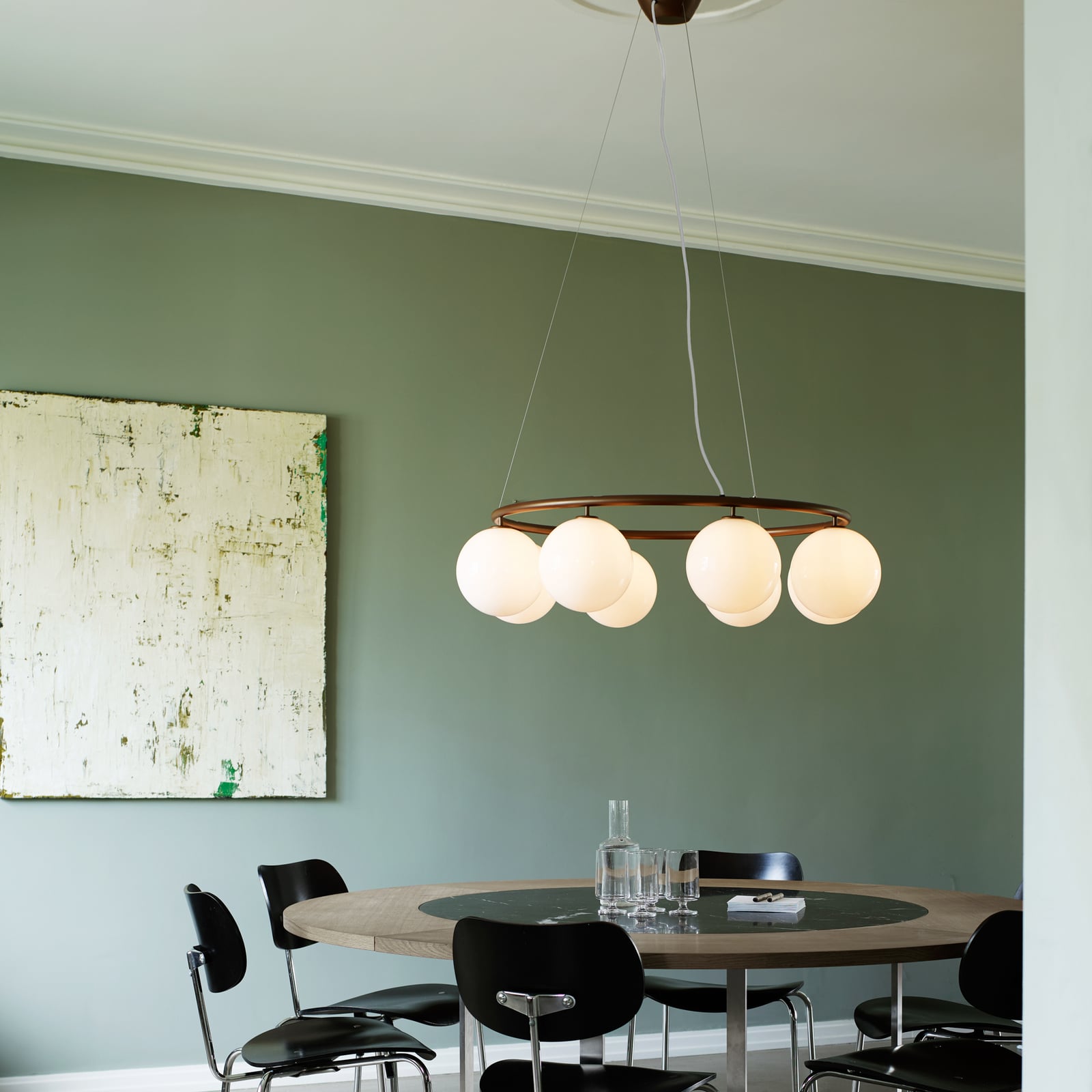 Miira 8 Circular lysekrone, bronse/hvit, Ø 100 cm - Nuura