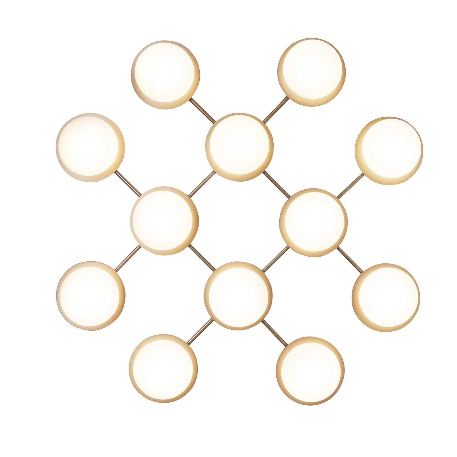 Liila 12 Wall Lamp/Ceiling Lamp Nordic Gold/Opal White - Nuura