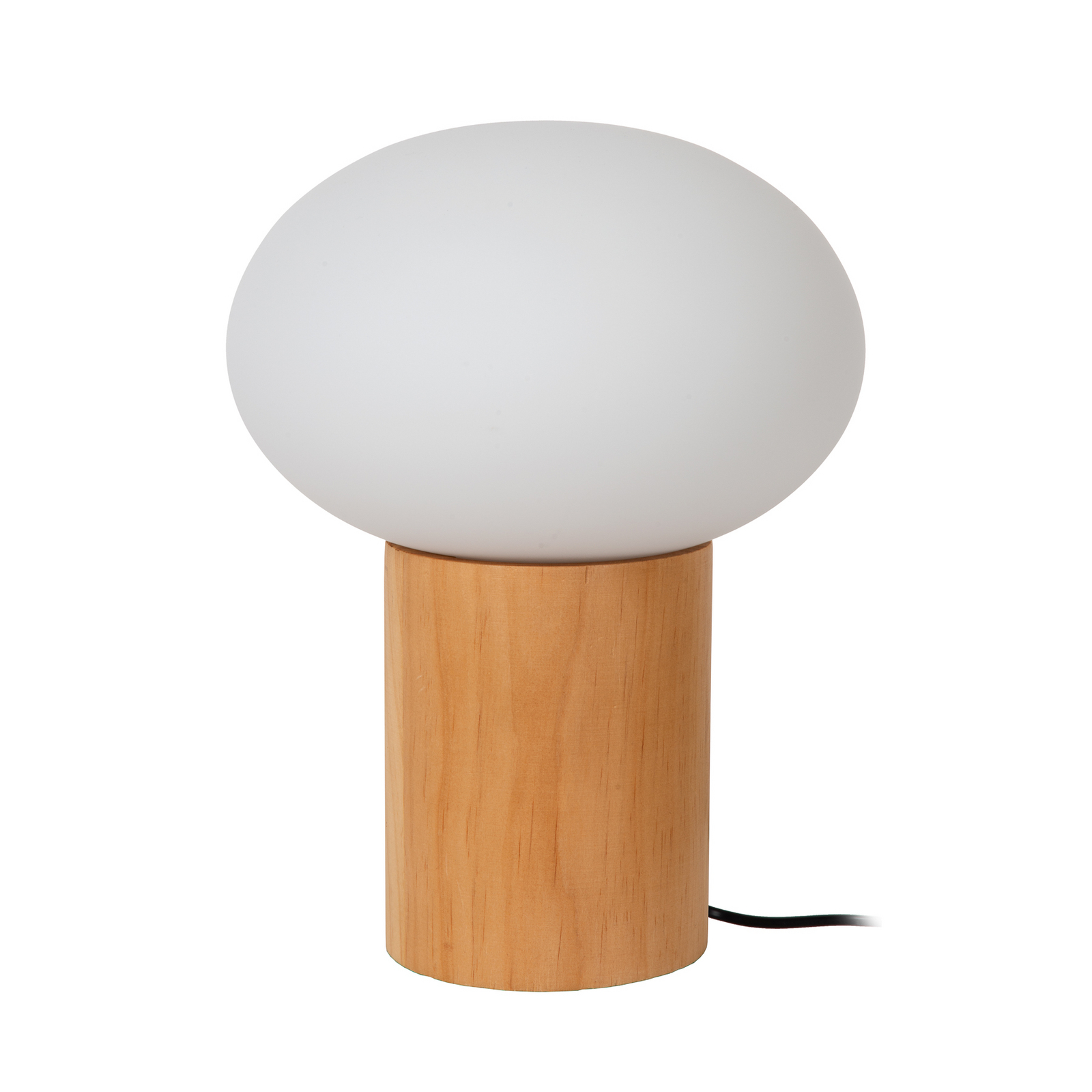 Tafellamp Birtle, hoogte 38 cm, wit/licht hout, hout/glas