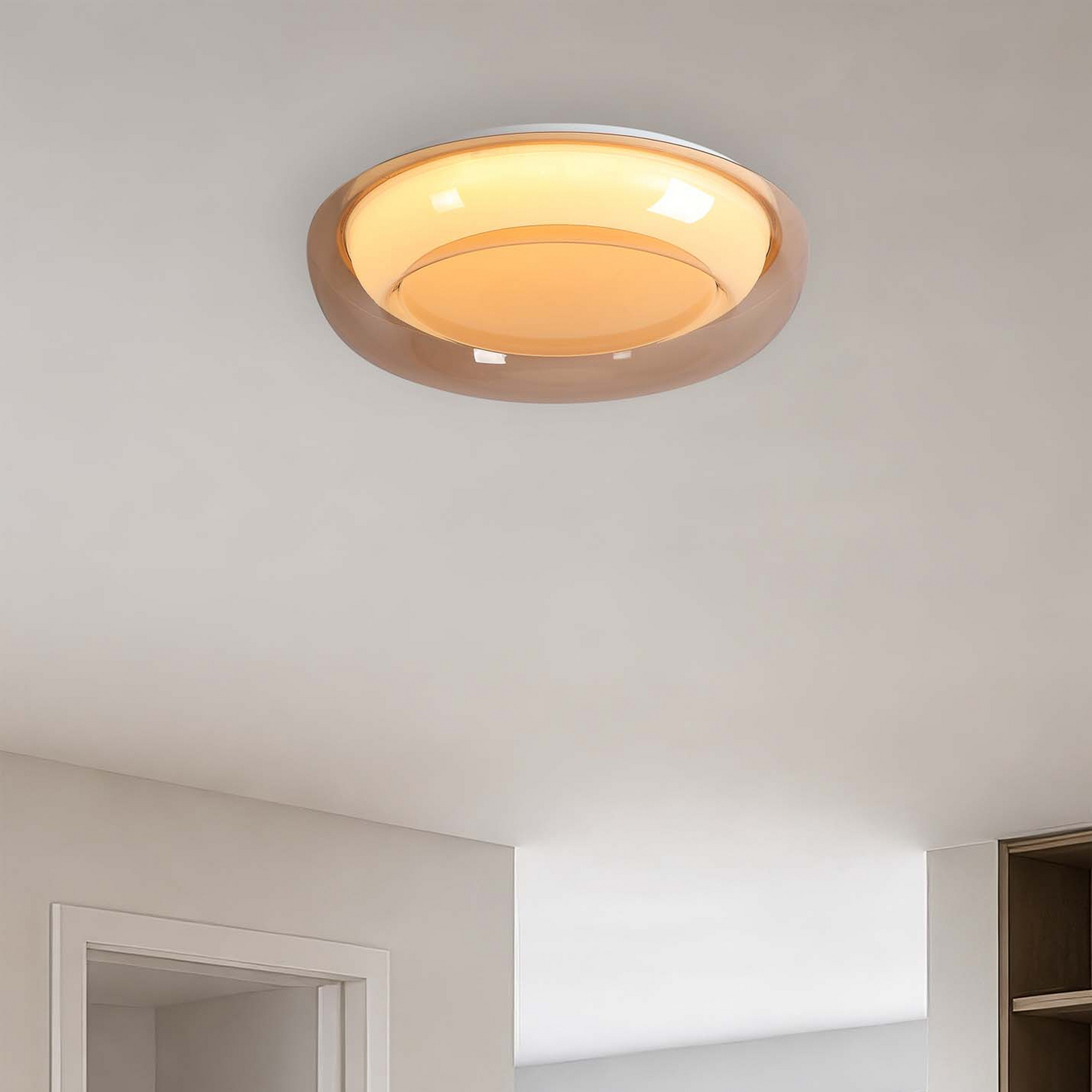 Plafón LED Jude Flush, ámbar, Ø 40 cm, CCT Plafón LED Jude Flush, ámbar, Ø 40 cm, CCT
