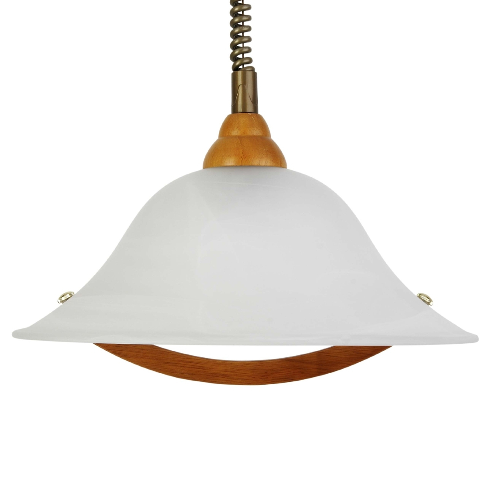 Brilliant Stylish hanging light Torbole, for Living / Dining Room, glass, wood, E27, 100 W, energy efficiency: A++, H: 15 cm