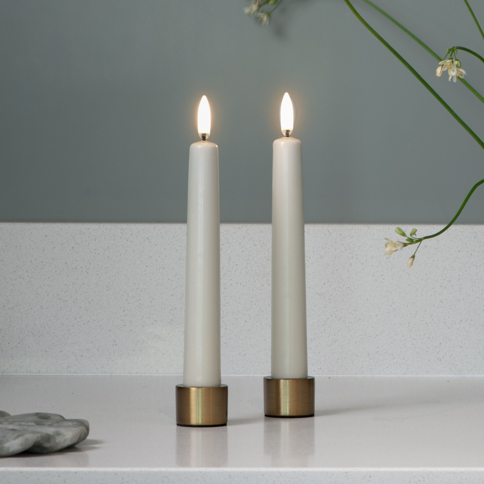 TAPER LED-kaars 2 stuks, ivoorkleurig, H. 16,4 cm - Uyuni Lighting