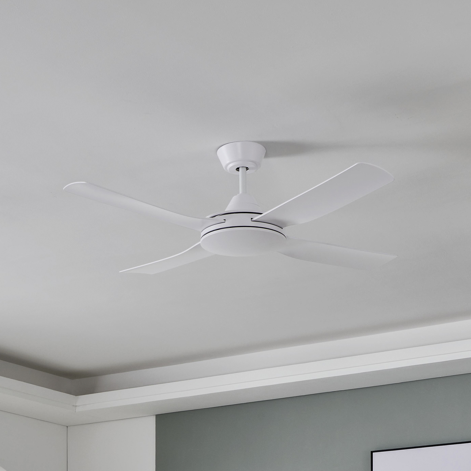 Bondi 1 ceiling fan, matt white, remote control