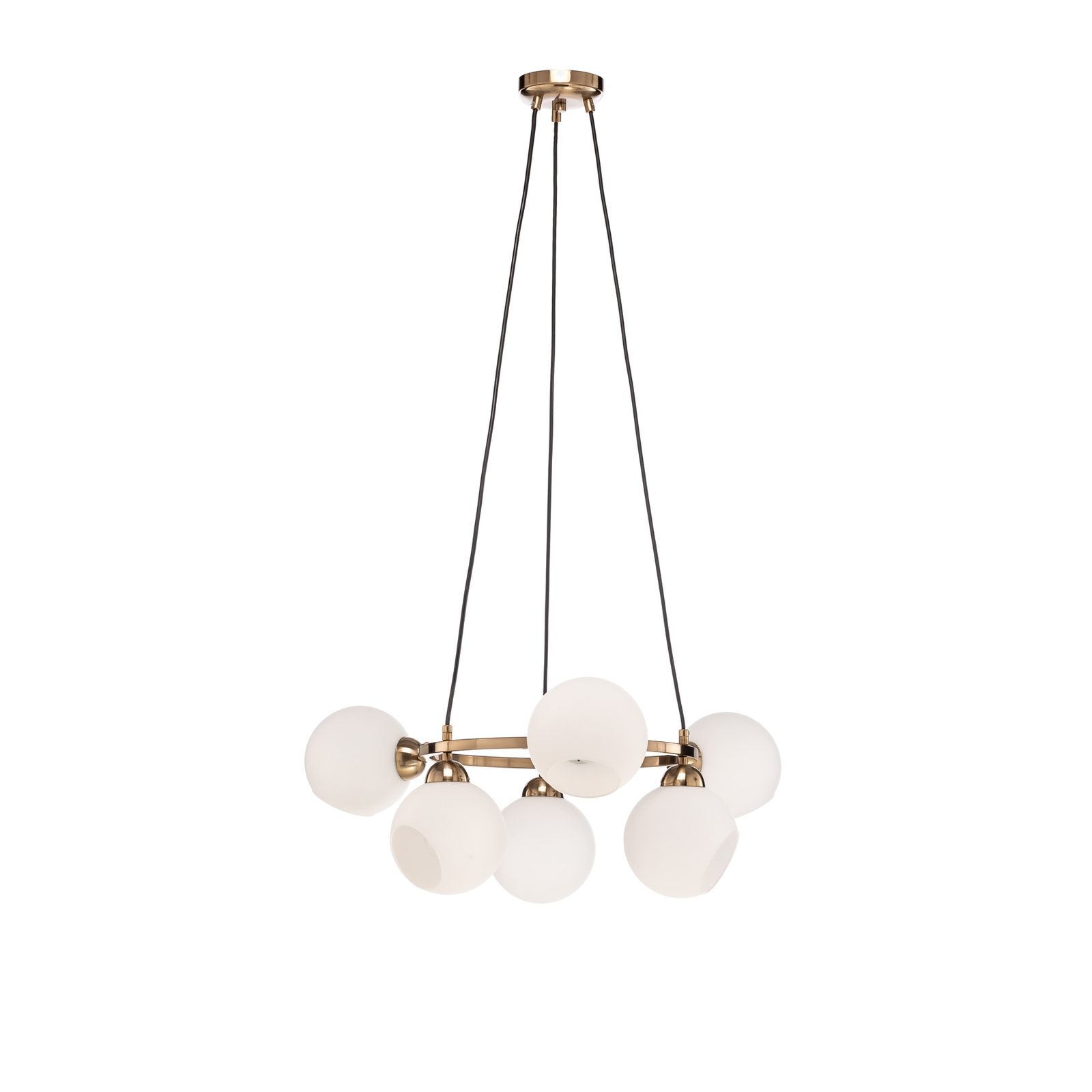 Lampadario Ramella, ottone anticato, 6 luci