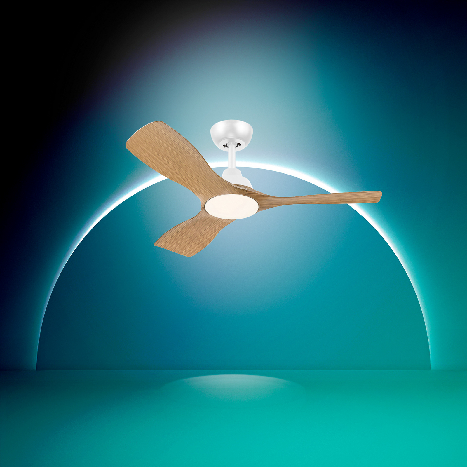 Wentylator LED Philips Olas, średnica 106 cm, brązowo-biały, CCT