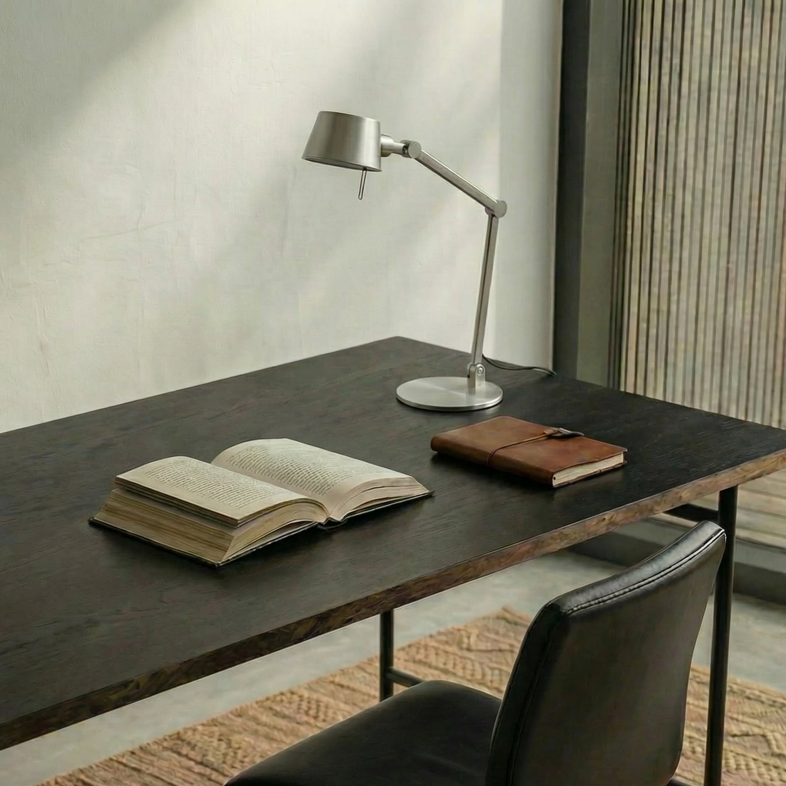 Lampa stołowa Silka, nikiel satynowy, regulowana, 93 cm, E27 - Lucande