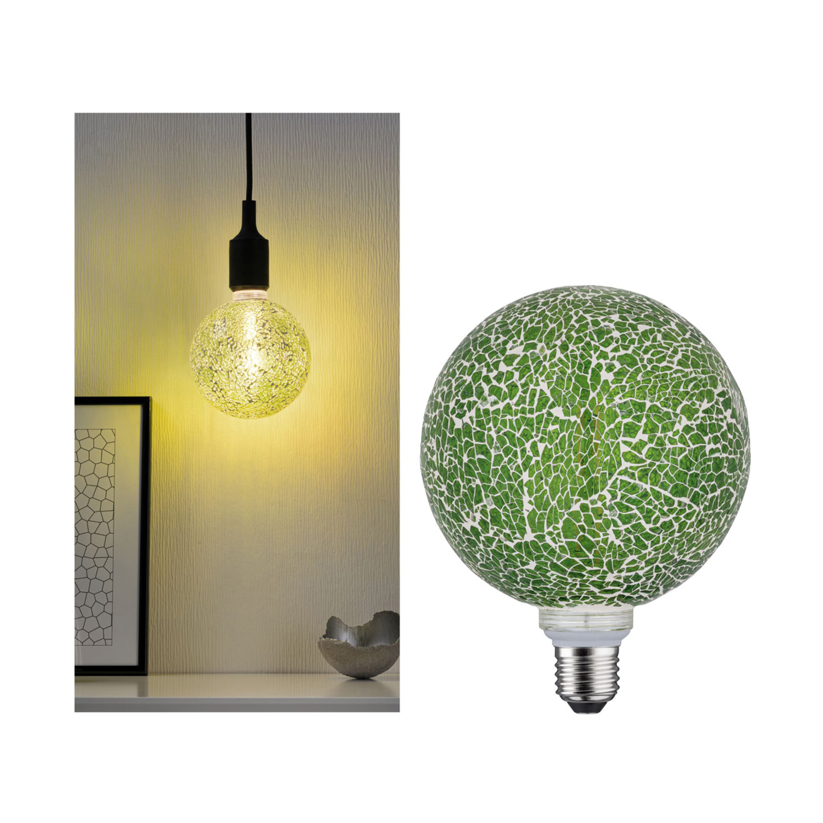 Paulmann E27 LED gömb 5W Miracle Mosaic zöld