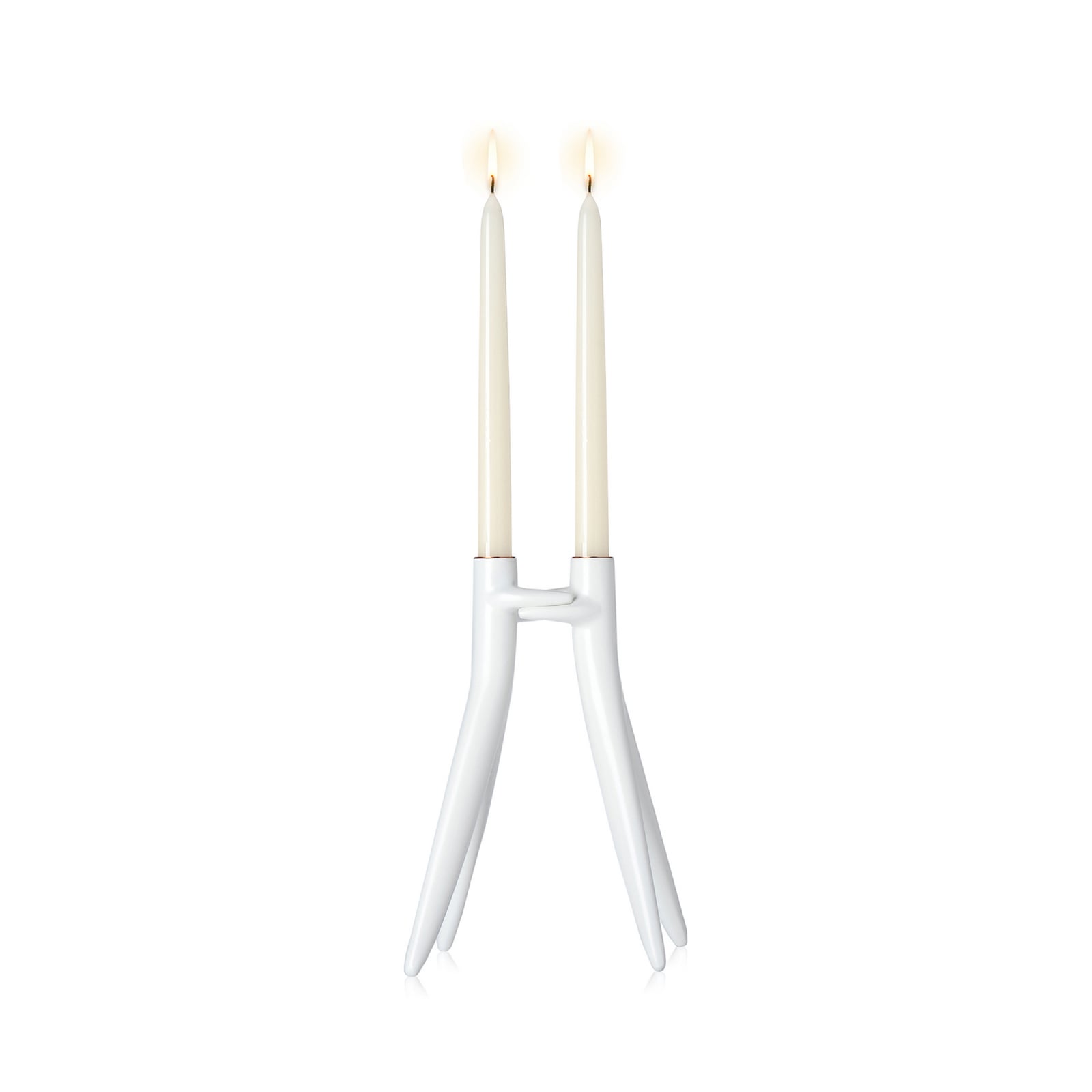 Abbracciaio candle holder, white, height 25 cm, aluminium - Kartell