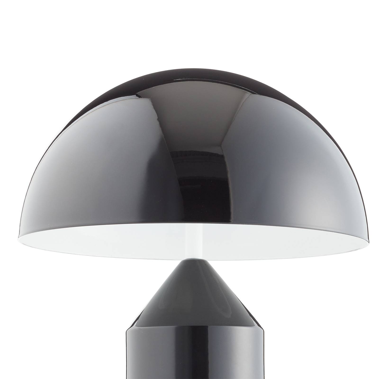 Lampa stołowa Oluce Atollo, aluminium, Ø 25 cm, czarna