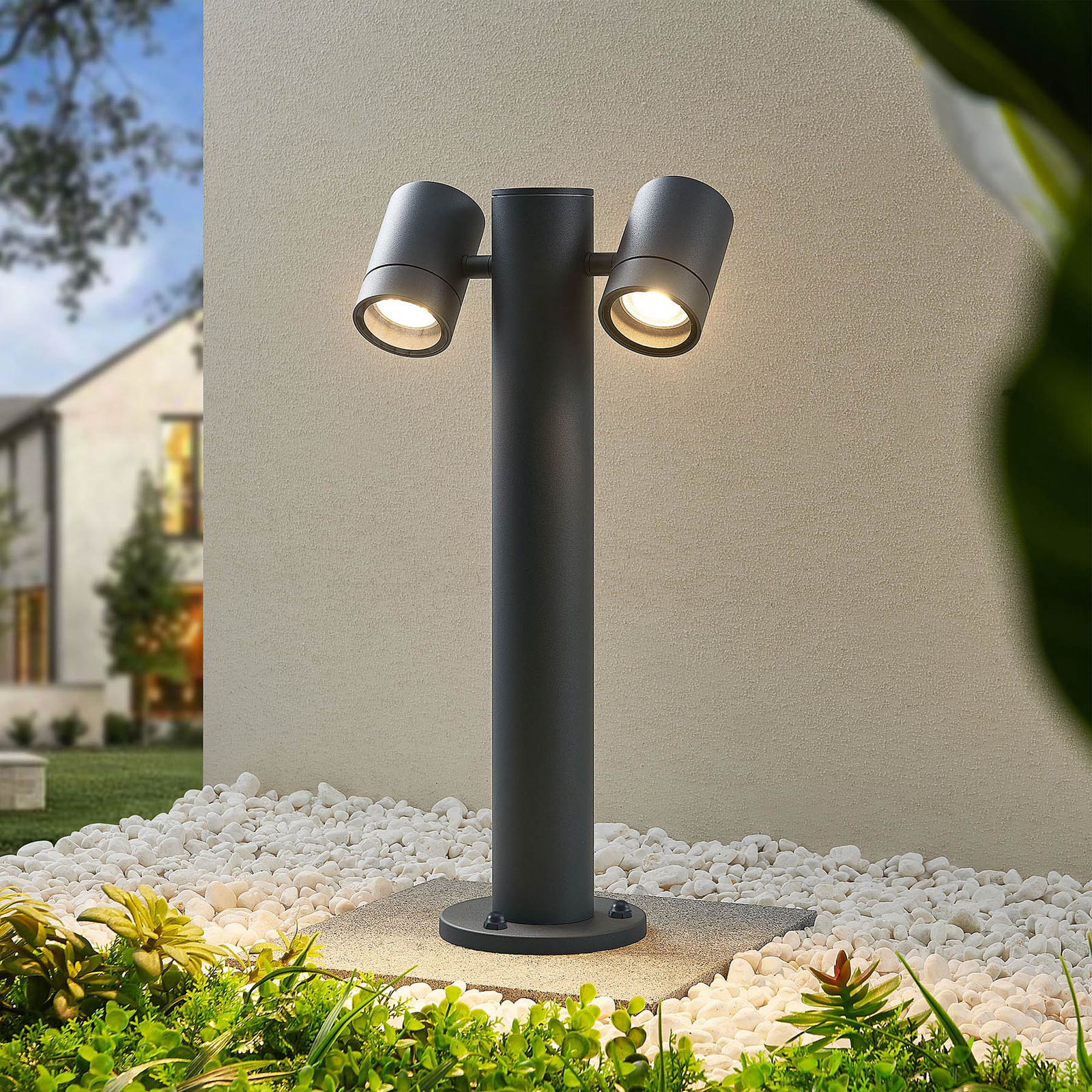 Lucande Maloney pillar light, two-bulb, 50 cm