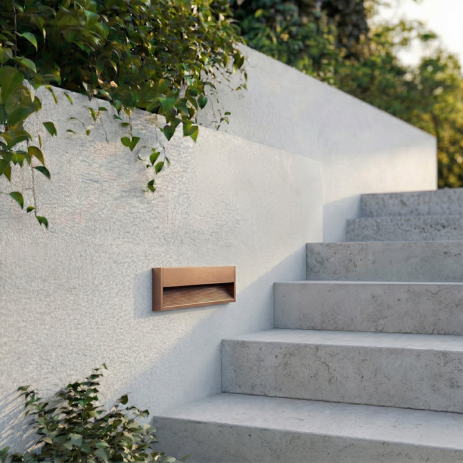 Trevin Applique da incasso, alluminio, 40 cm, IP54, marrone ruggine - Lucande