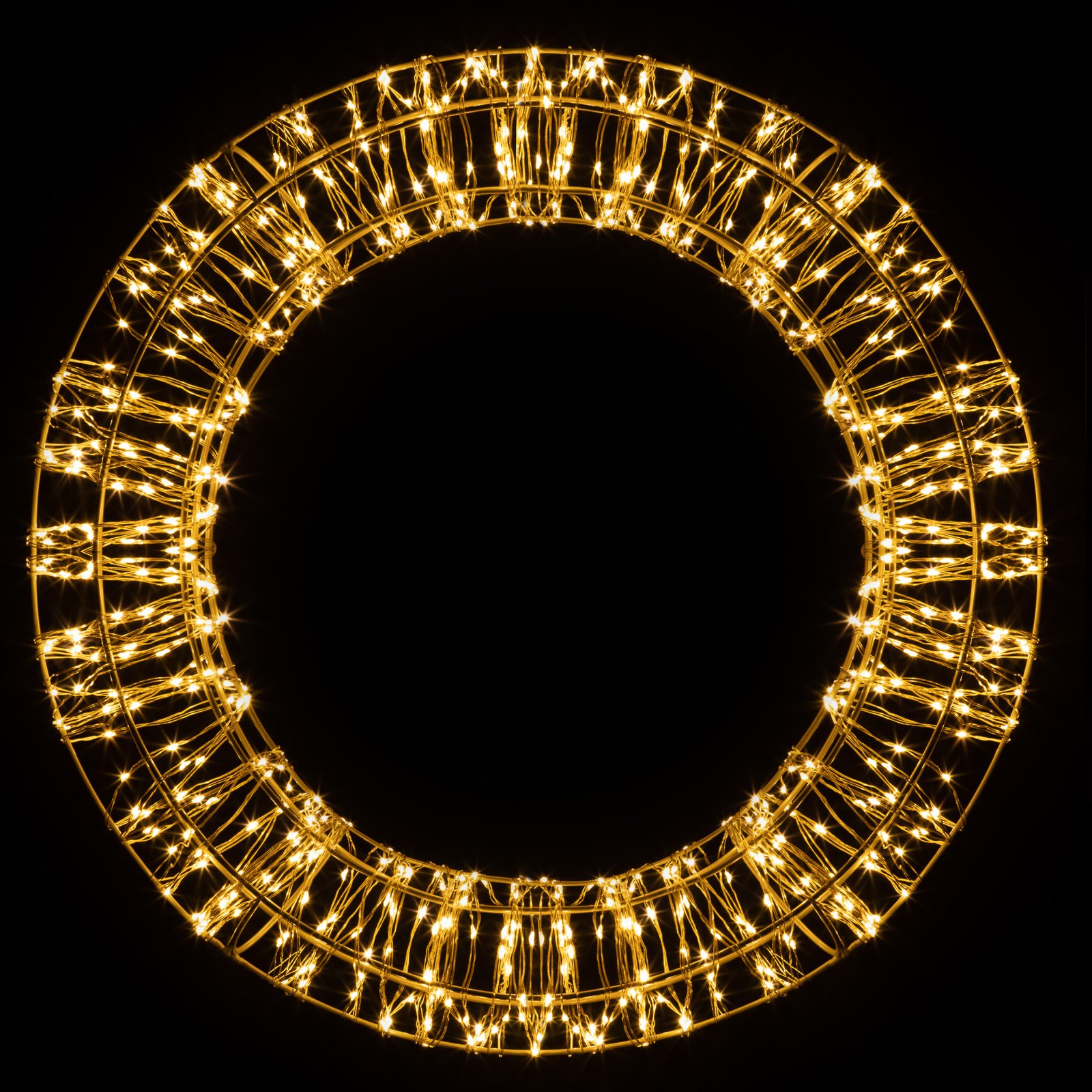 Corona de Navidad LED, dorada, 600 LED, Ø 40cm