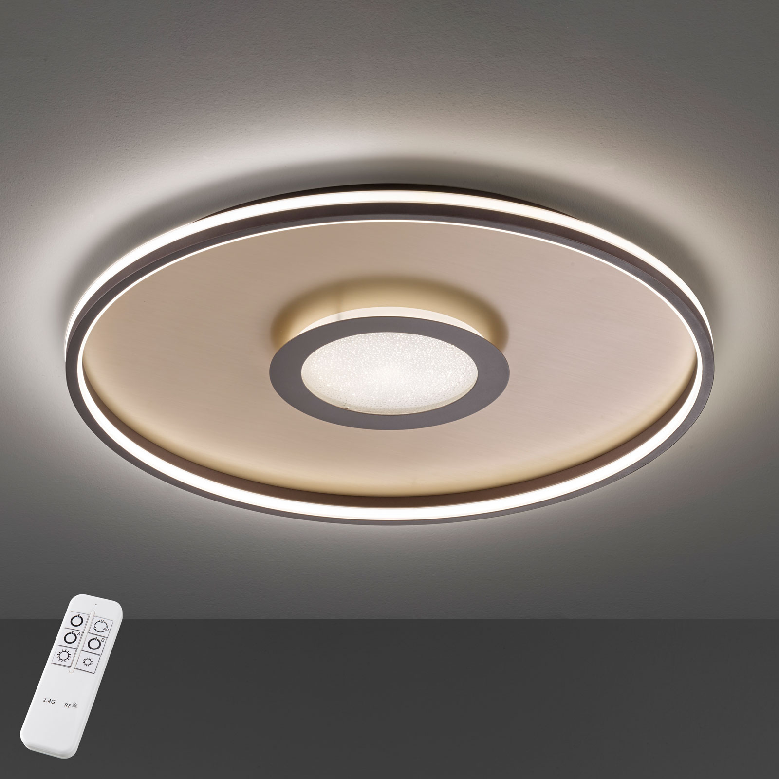 Fischer & Honsel LED ceiling light Bug round, rust 45cm, for Living / Dining Room, metal, 27 W, energy efficiency: A+, H: 7.5 cm