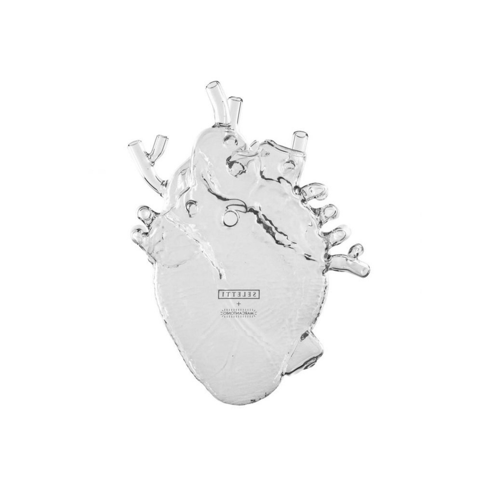 Love In Bloom Glass Heart Vase - Seletti