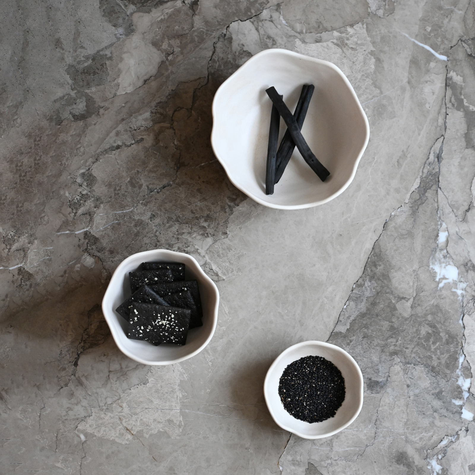 Naczynia Native, zestaw 3 sztuk, falisty kształt, białe – 101 Copenhagen