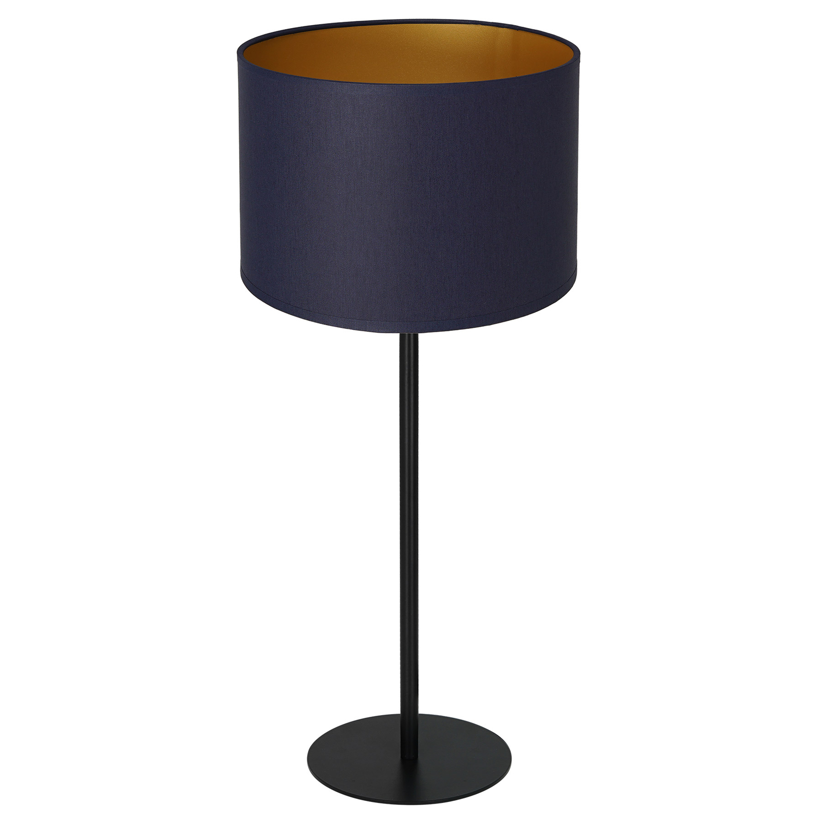 Lámpara de mesa Soho cilíndrica alto 56cm azul/oro