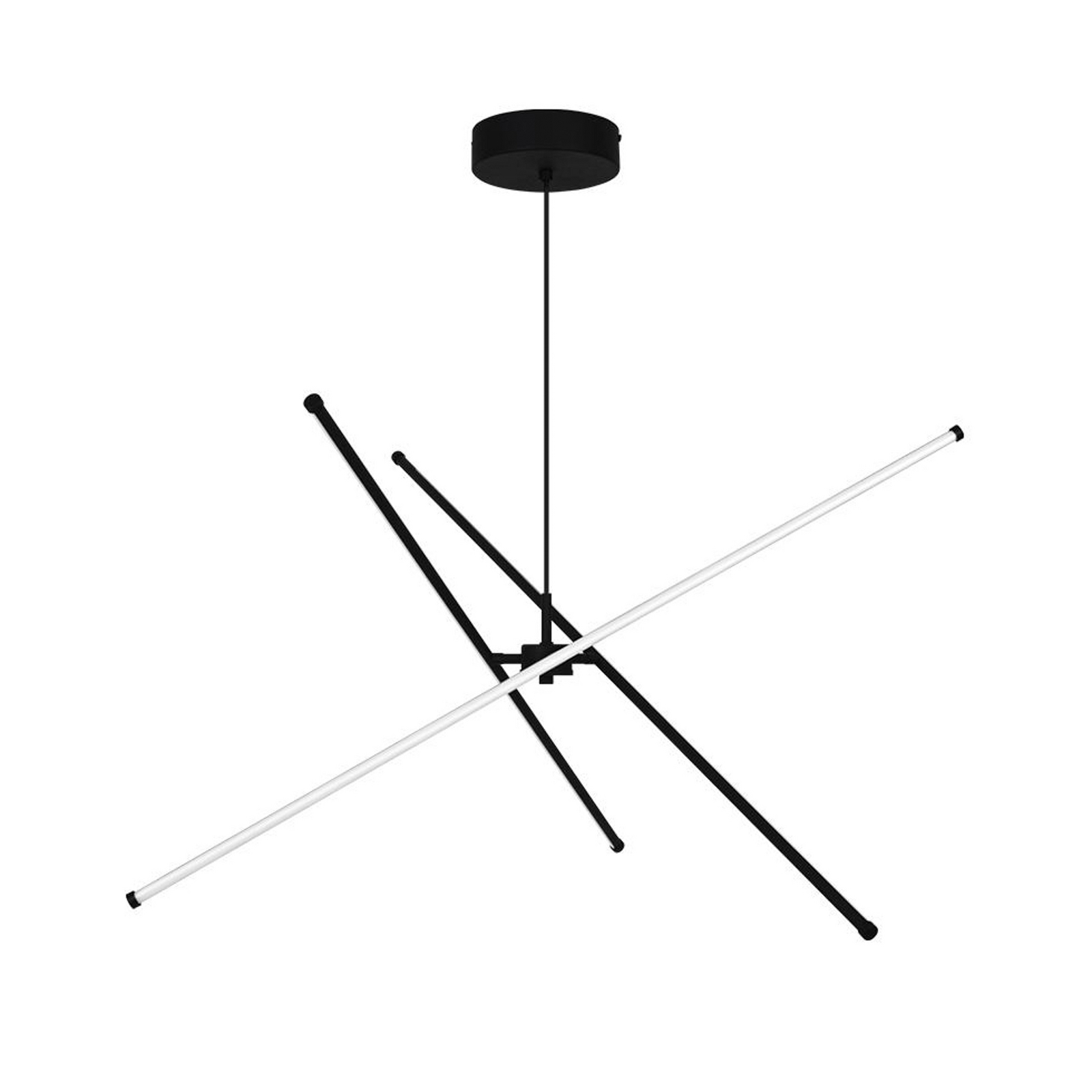 LED-Pendellampe Sandy, Länge 90 cm, schwarz, Metall