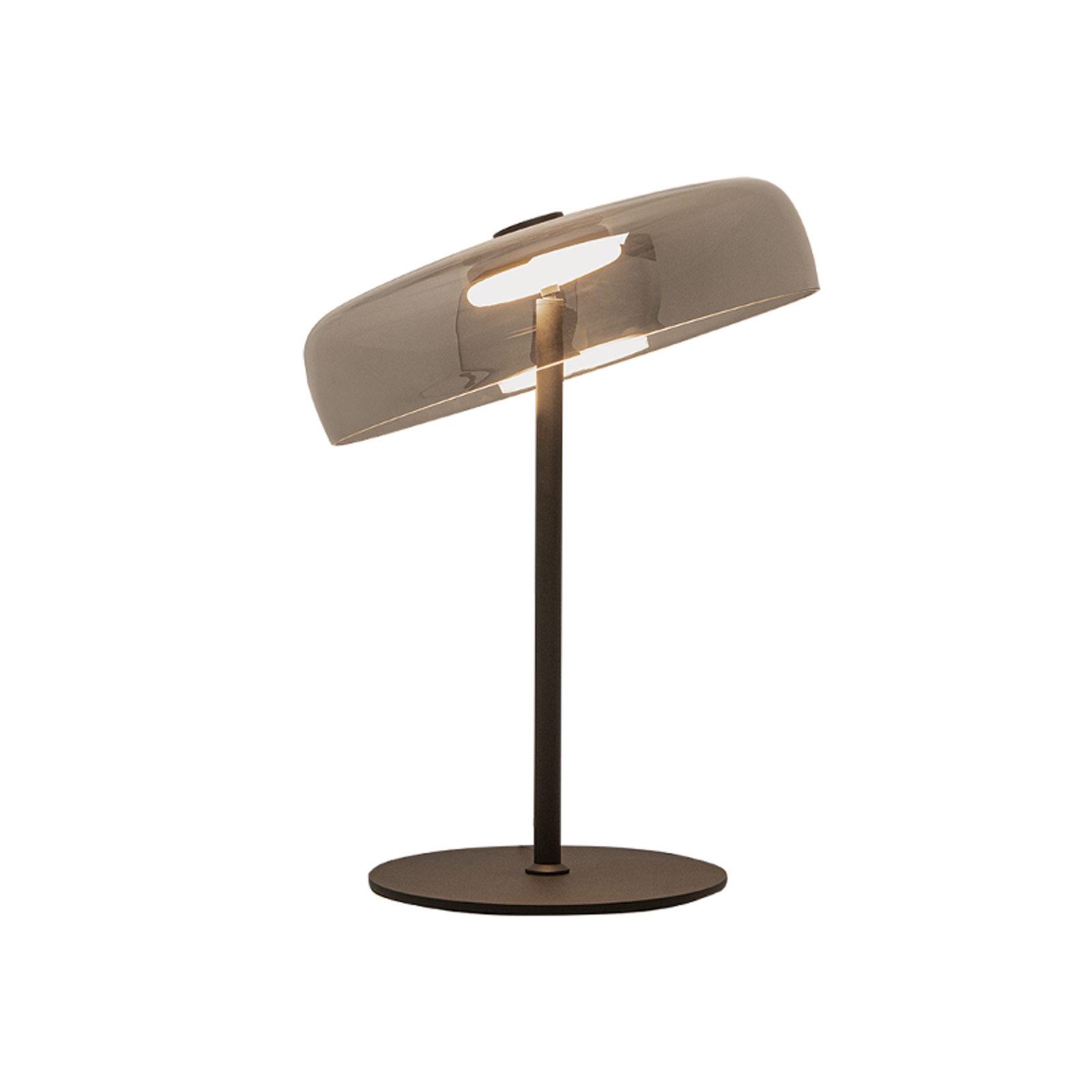 Lampe de table LED 23054, gris fumé, verre, hauteur 52 cm