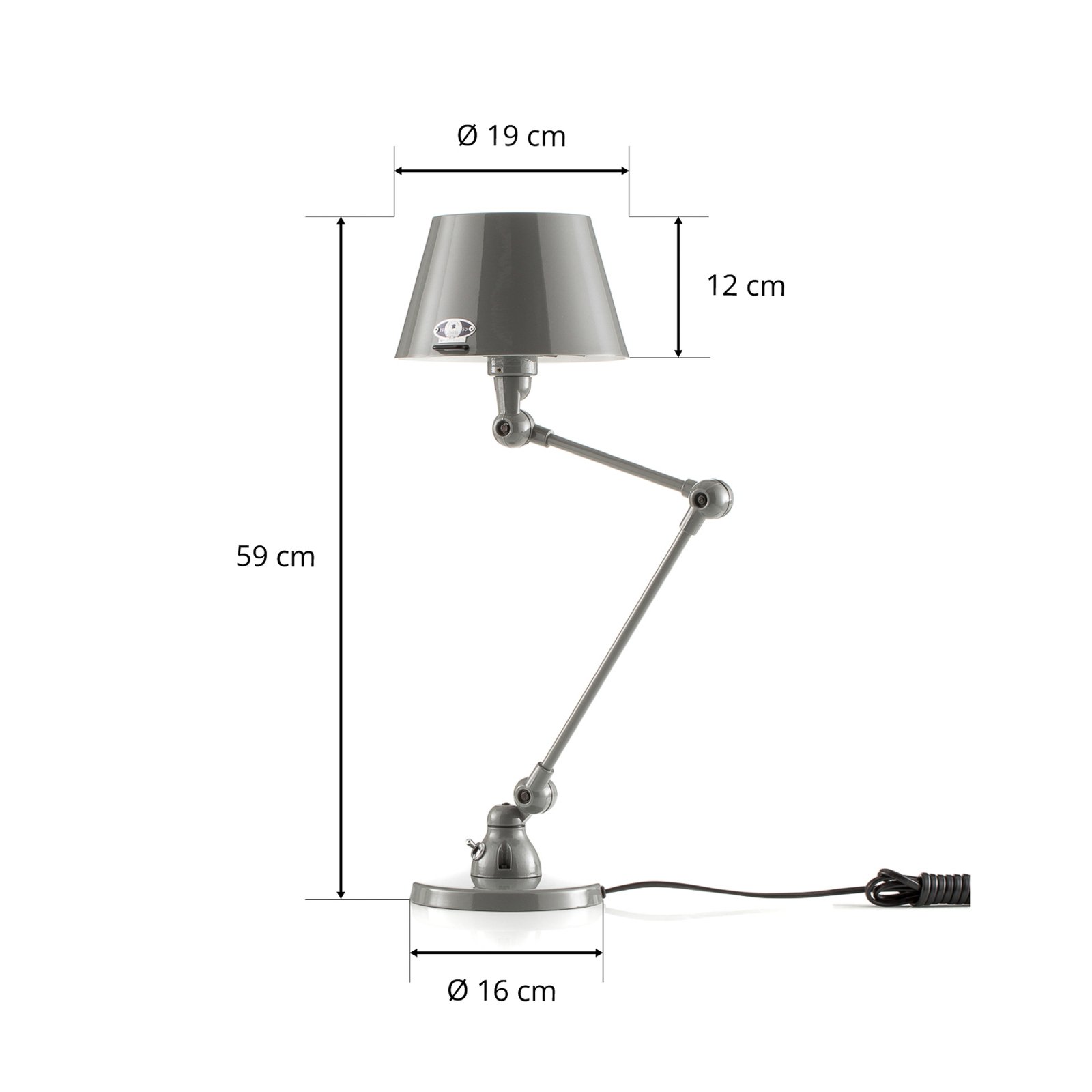 Jieldé Aicler AID373 stolní lampa, šedá