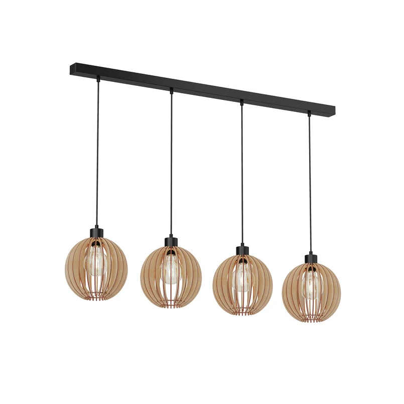 Envostar - Clay 4 Pendelleuchte Black/Wood