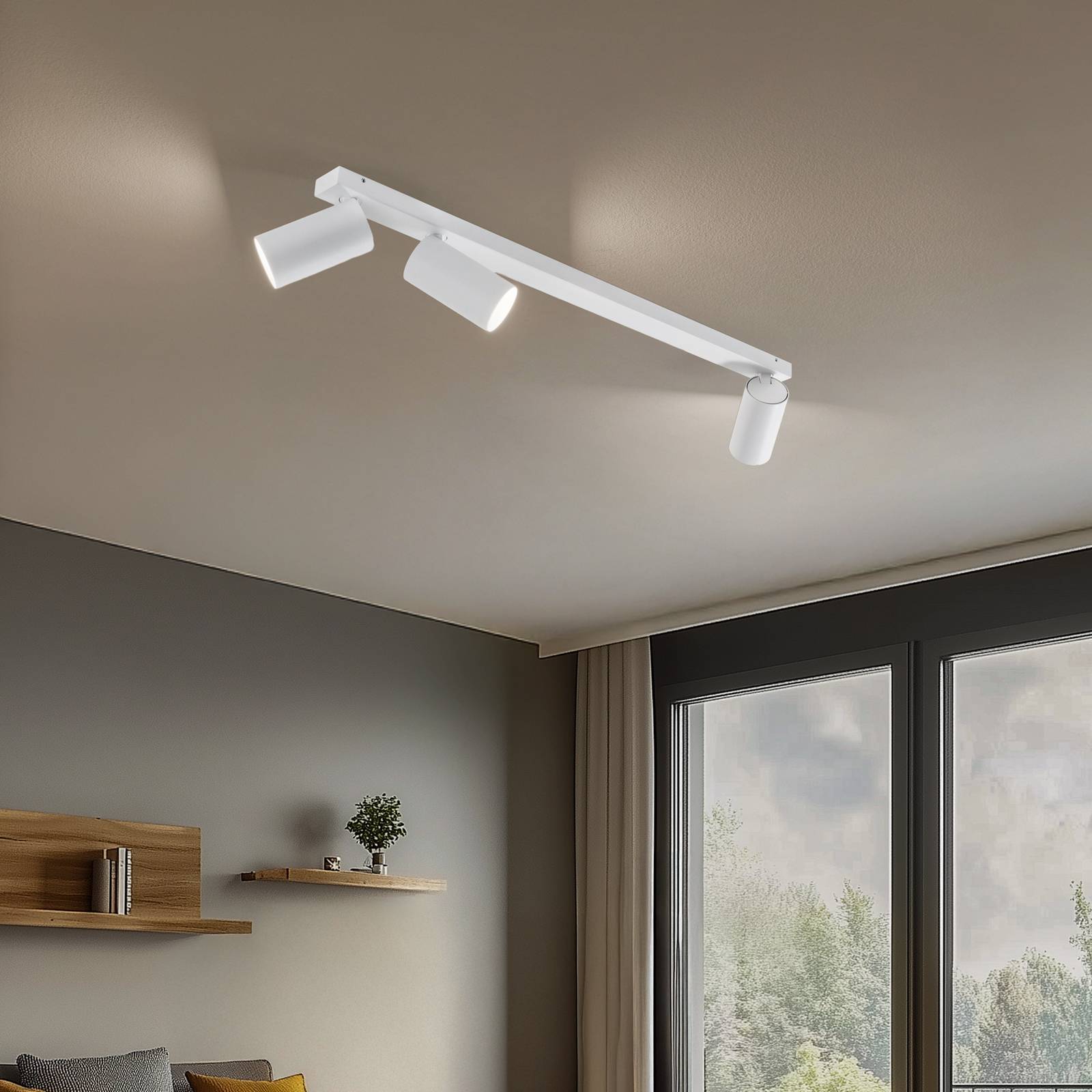 Deckenstrahler Mono III, 3-flammig, weiß, 84 cm lang, GU10 günstig online kaufen