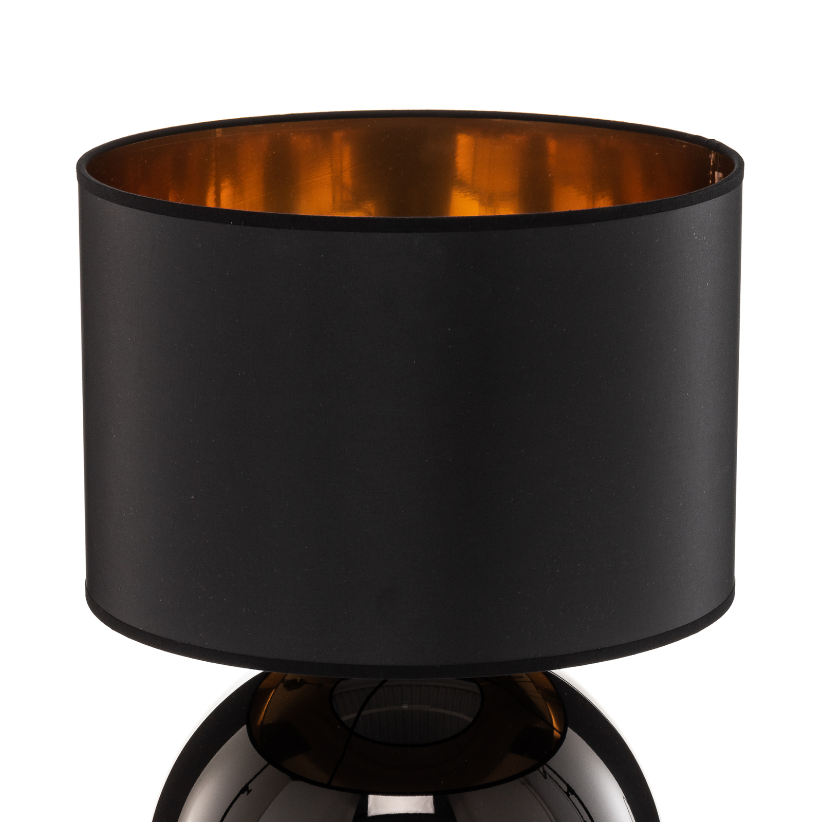 Lámpara de mesa Palla, Ø 36 cm, negro/oro
