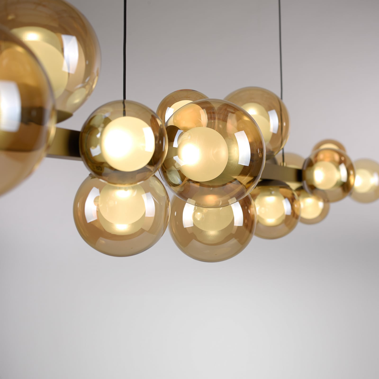 E-Popup LED-Hängelampe, bronce, Glas, CCT, 18-flg. - PURE E-Popup LED-Hängelampe, bronce, Glas, CCT, 18-flg. - PURE