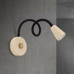 Wandleuchte Dotty, khaki, Flexarm, Dimmer, GU10