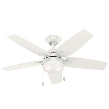 Hunter Arcot fan with light, white/grey