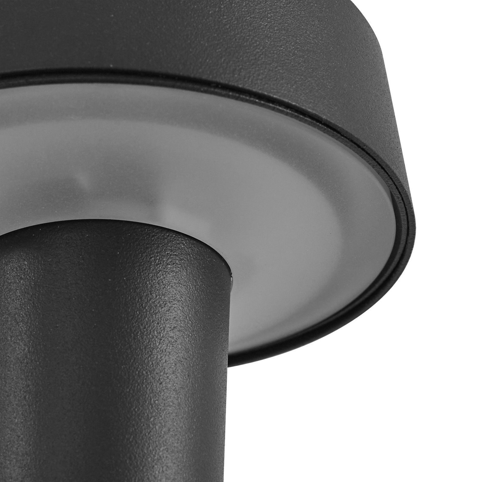 Lucande LED-Akku-Kerzenständer Lea, Vase, dunkelbraun, 28 cm