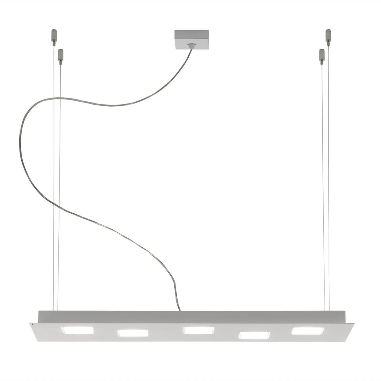 Fabbian Quarter - weiße LED-Hängeleuchte 5flg.