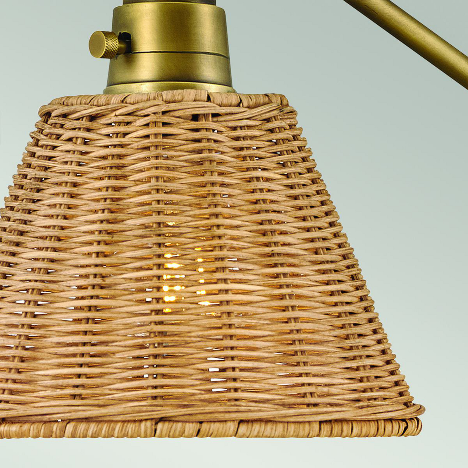 Væglampe Arti, messingfarvet/natur, Rattan, Stål